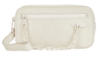 Embossed Monogram Wristlet, front view